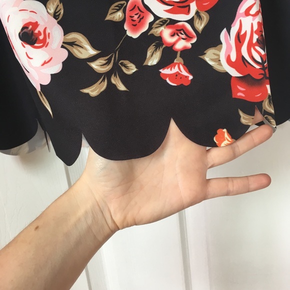 *SOLD ELSEWHERE. Black dress w/ scalloped hems - Picture 6 of 7